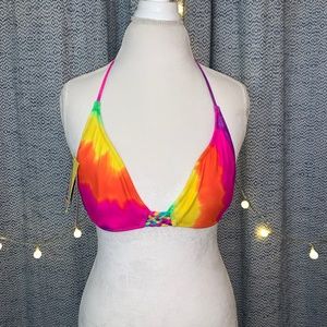 ROXY Teen Bikini Top (Rainbow Tye-Dye)